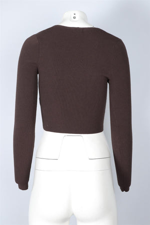 LESET BROWN KNIT CARDIGAN SMALL