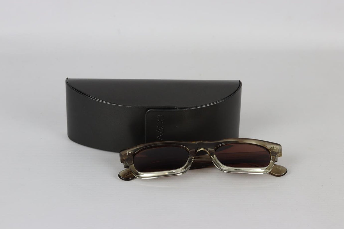 OLIVER PEOPLES RECTANGLE FRAME ACETATE SUNGLASSES