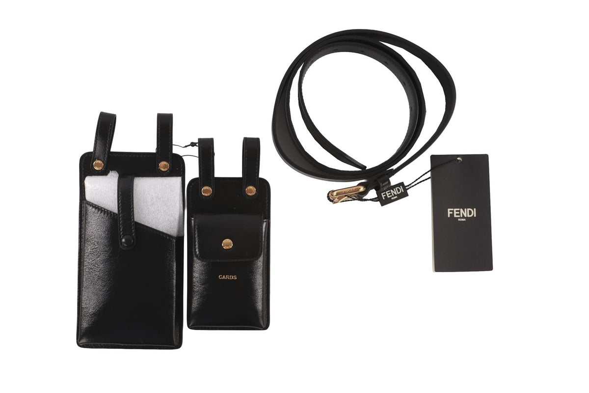 FENDI BLACK UTILITY LEATHER BELT BAG