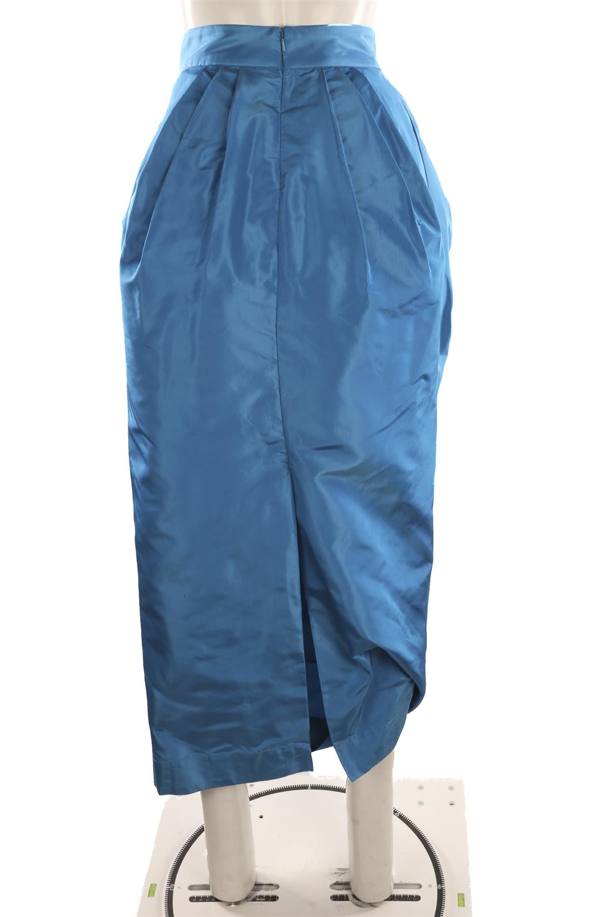 CHRISTOPHER JOHN ROGERS BLUE SILK MAXI SKIRT US 4 UK 8