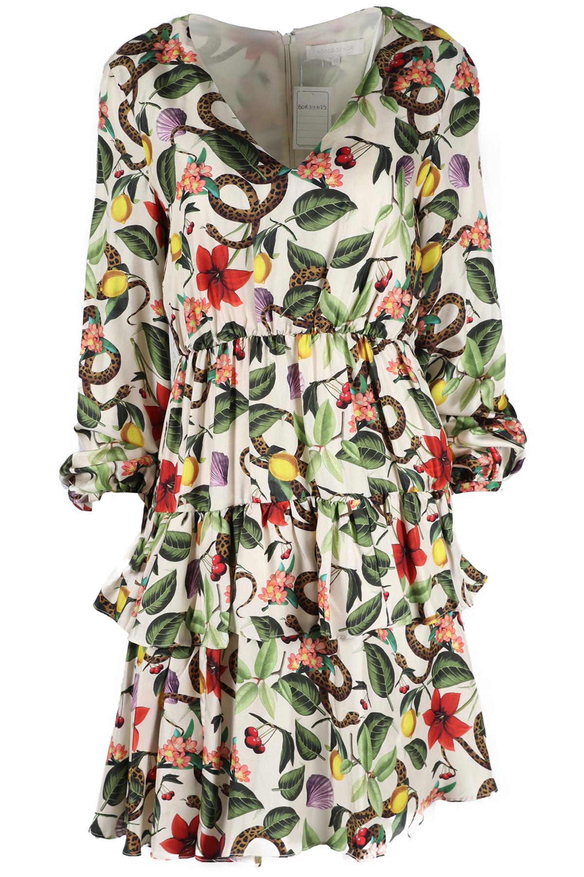BORGO DE NOR MULTICOLOURED SILK MINI DRESS UK 10