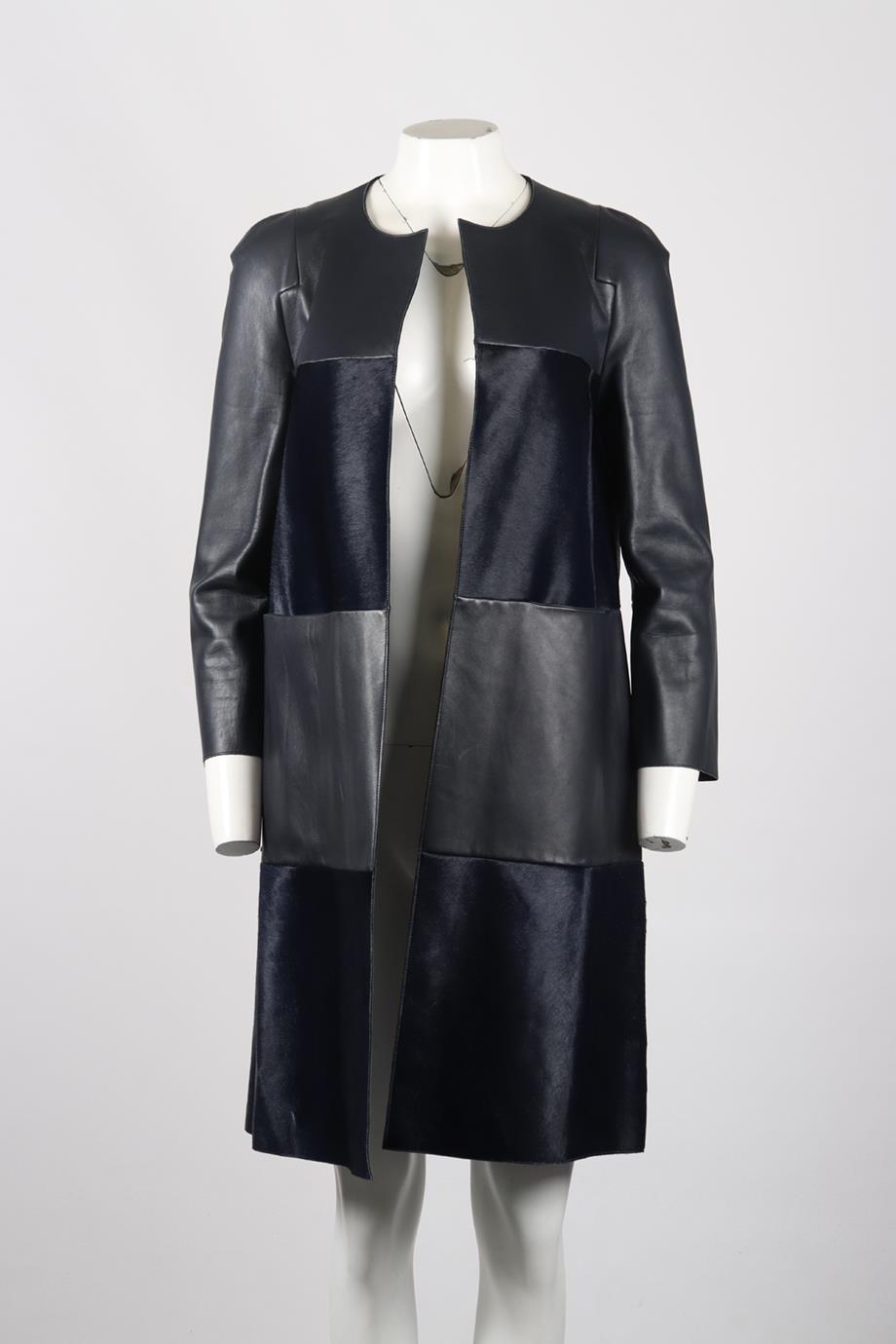 MULBERRY CALF HAIR AND LEATHER COAT UK 8