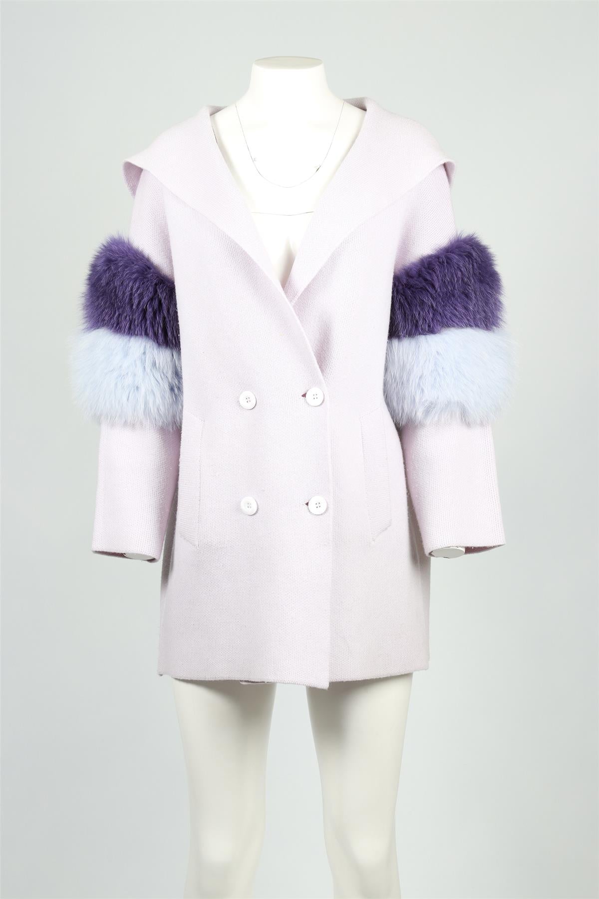 IZAAK AZANEI PURPLE CASHMERE BLEND COAT SMALL-MEDIUM