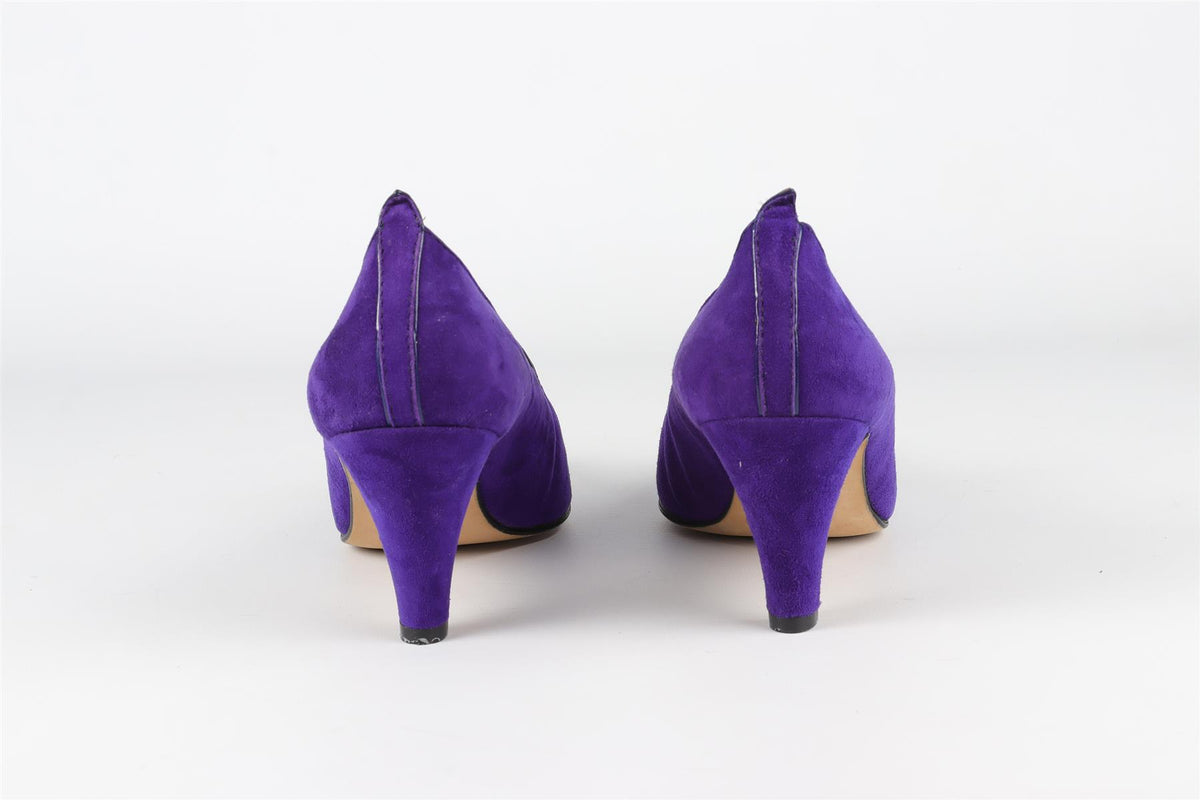 MANOLO BLAHNIK PURPLE VINTAGE SUEDE PUMPS EU 38 UK 5 US 8
