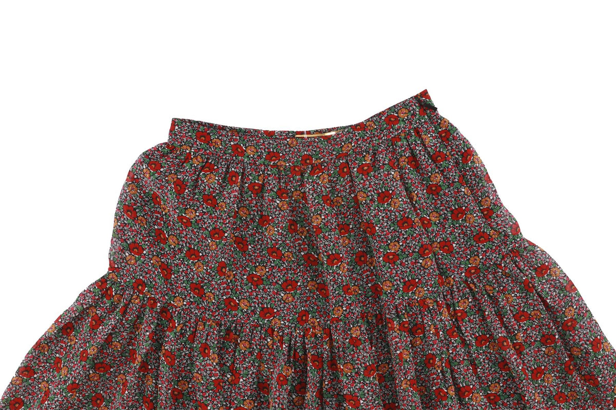SAINT LAURENT MULTI SILK MINI SKIRT FR 34 UK 6