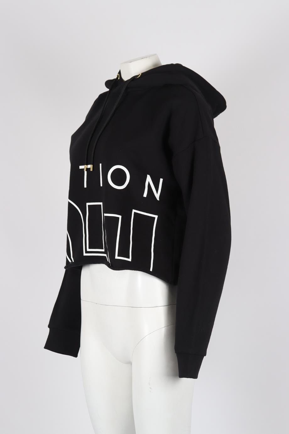 P.E NATION PRINTED COTTON JERSEY HOODIE MEDIUM