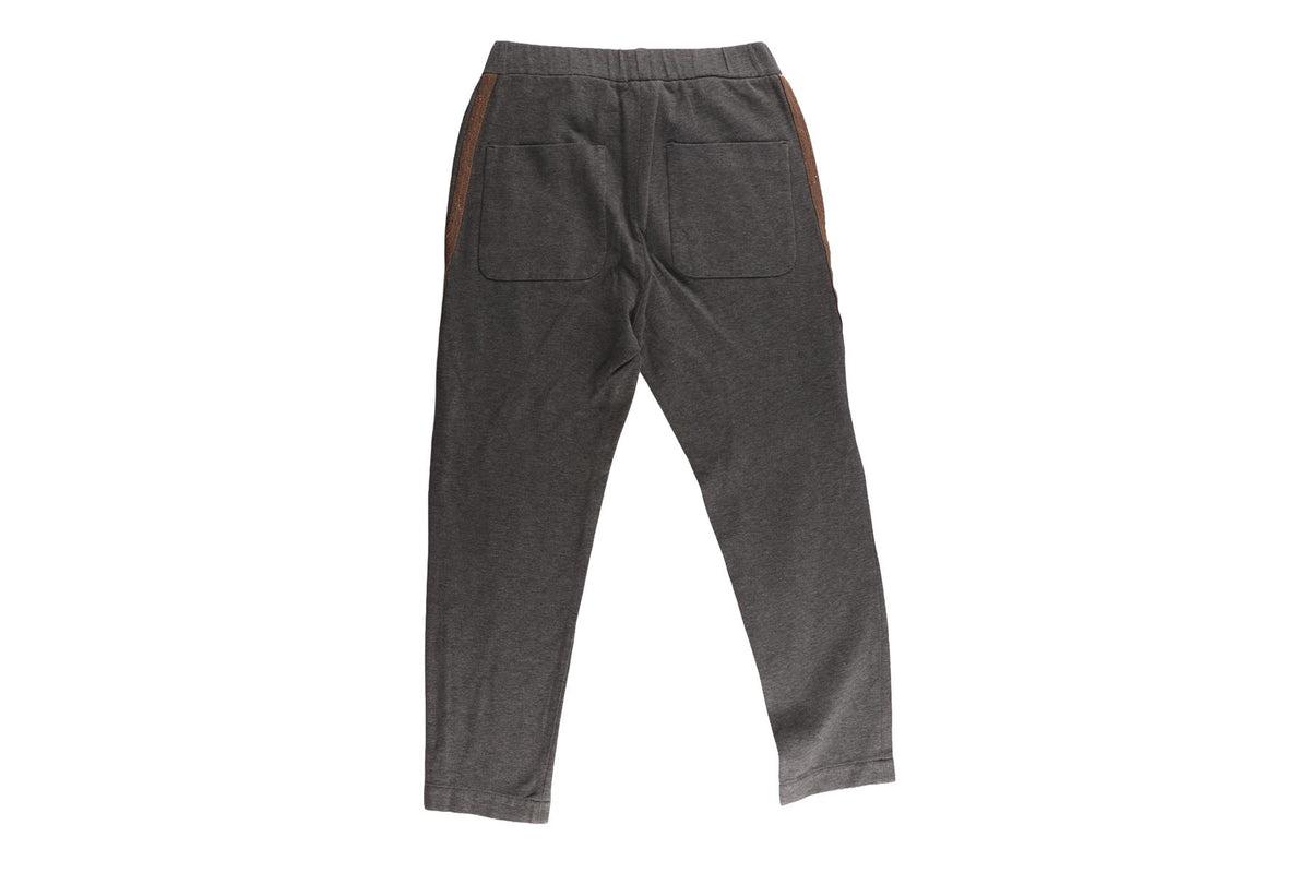 BRUNELLO CUCINELLI GREY COTTON TRACK PANTS IT 38 UK 6