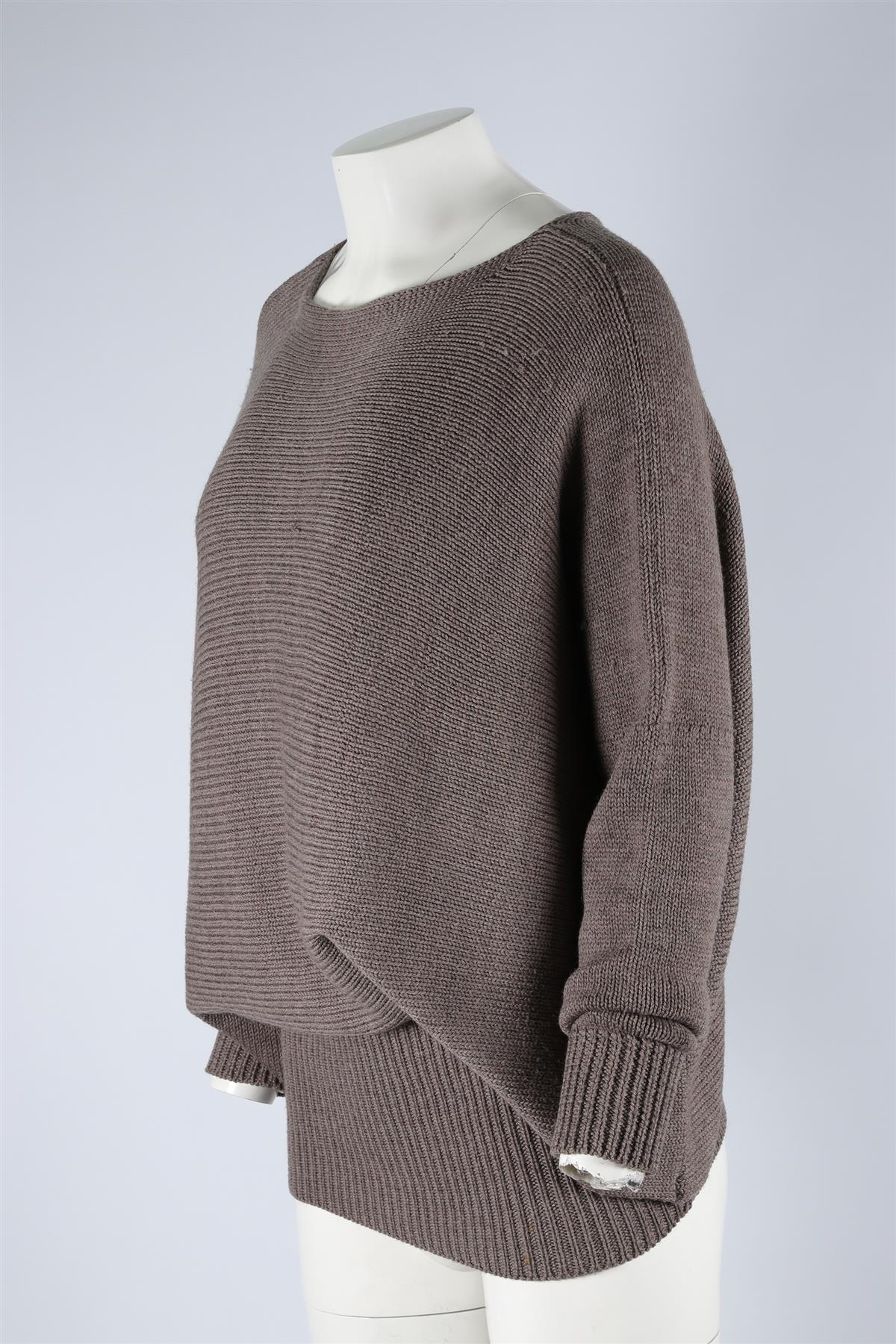 JOSEPH TRICOT TAUPE WOOL SWEATER SMALL