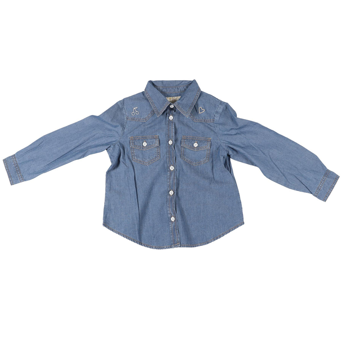 BONPOINT BLUE KIDS GIRLS DENIM SHIRT 4 YEARS