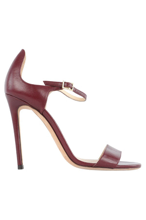 JIMMY CHOO BURGUNDY LEATHER SANDALS EU 38.5 UK 5.5 US 8.5