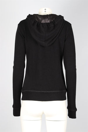 DOLCE & GABANNA BLACK WOOL BLEND HOODIE FR 46 UK 18