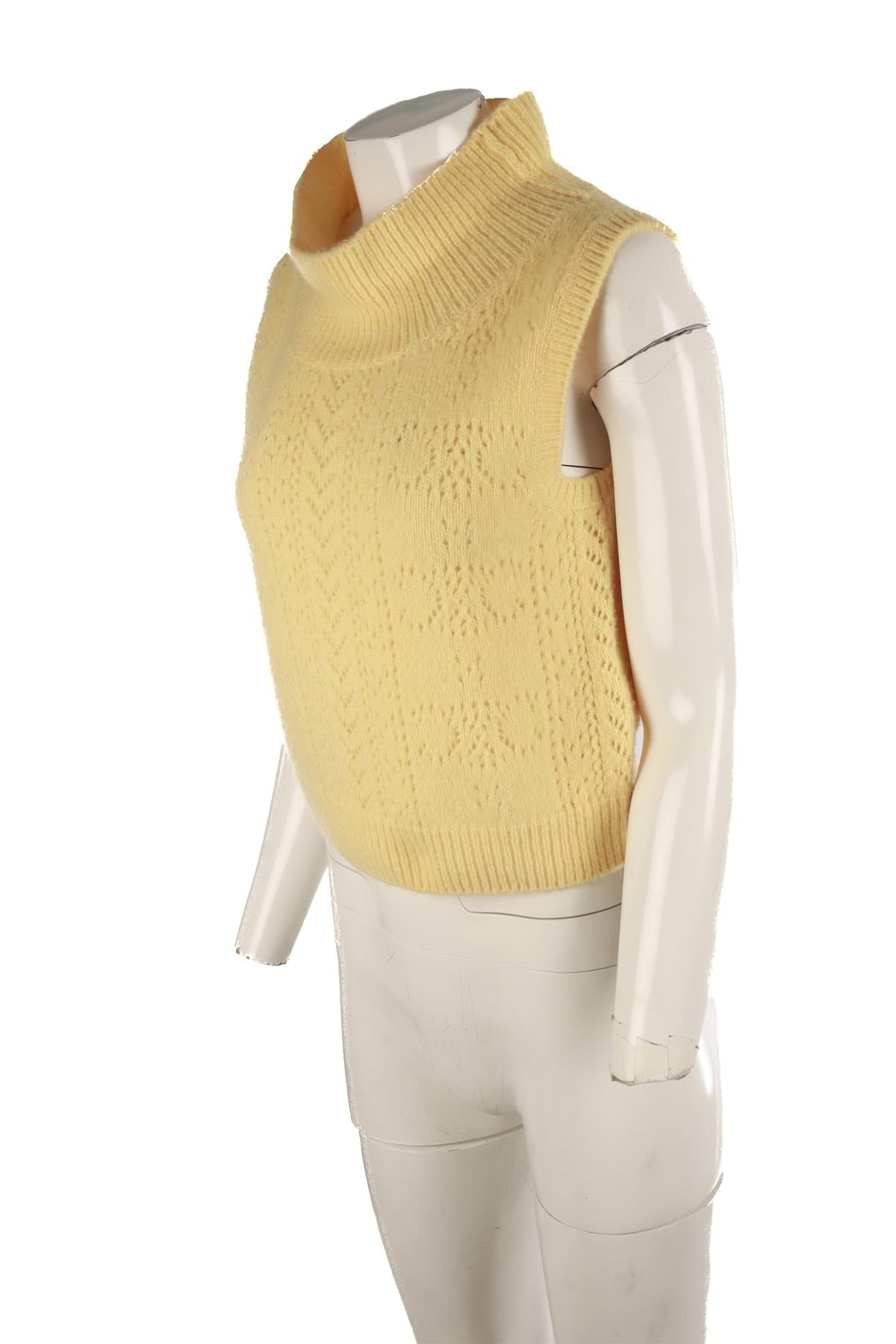 CÉLINE YELLOW TRIOMPHE CASHMERE VEST