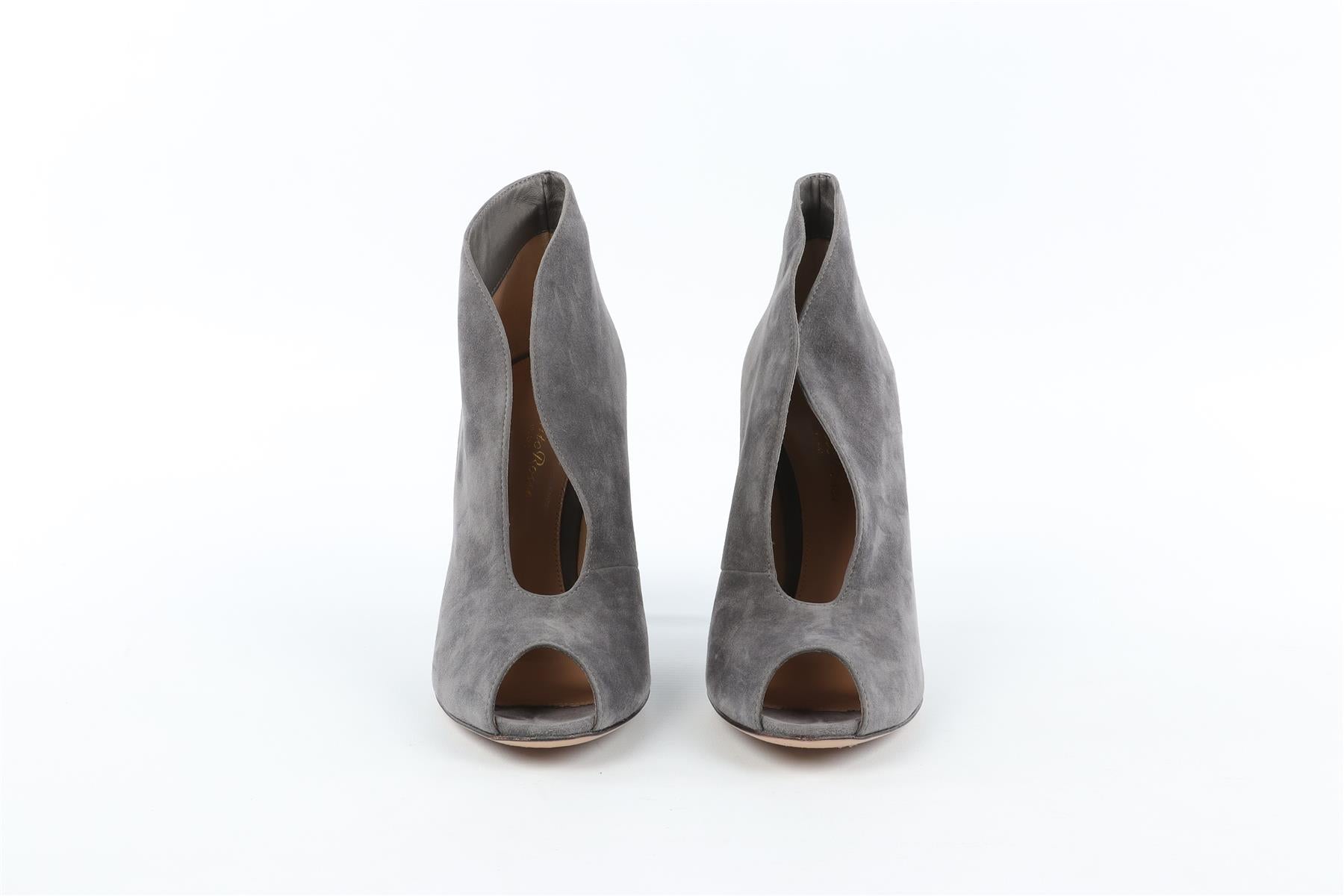GIANVITO ROSSI GREY SUEDE ANKLE BOOTS EU 38 UK 5 US 8