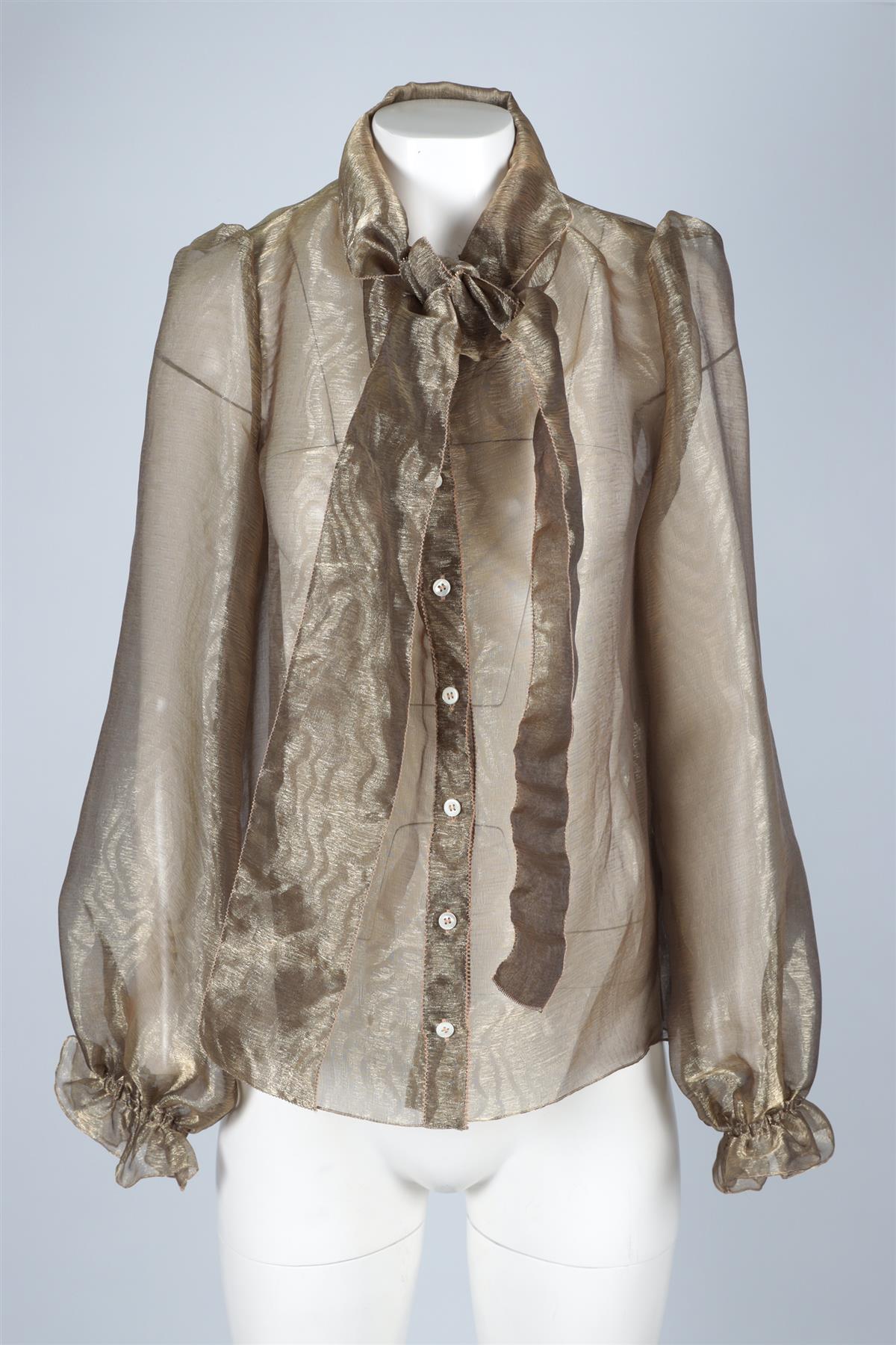 DOLCE & GABBANA GOLD WOVEN SHIRT IT 40 UK 8