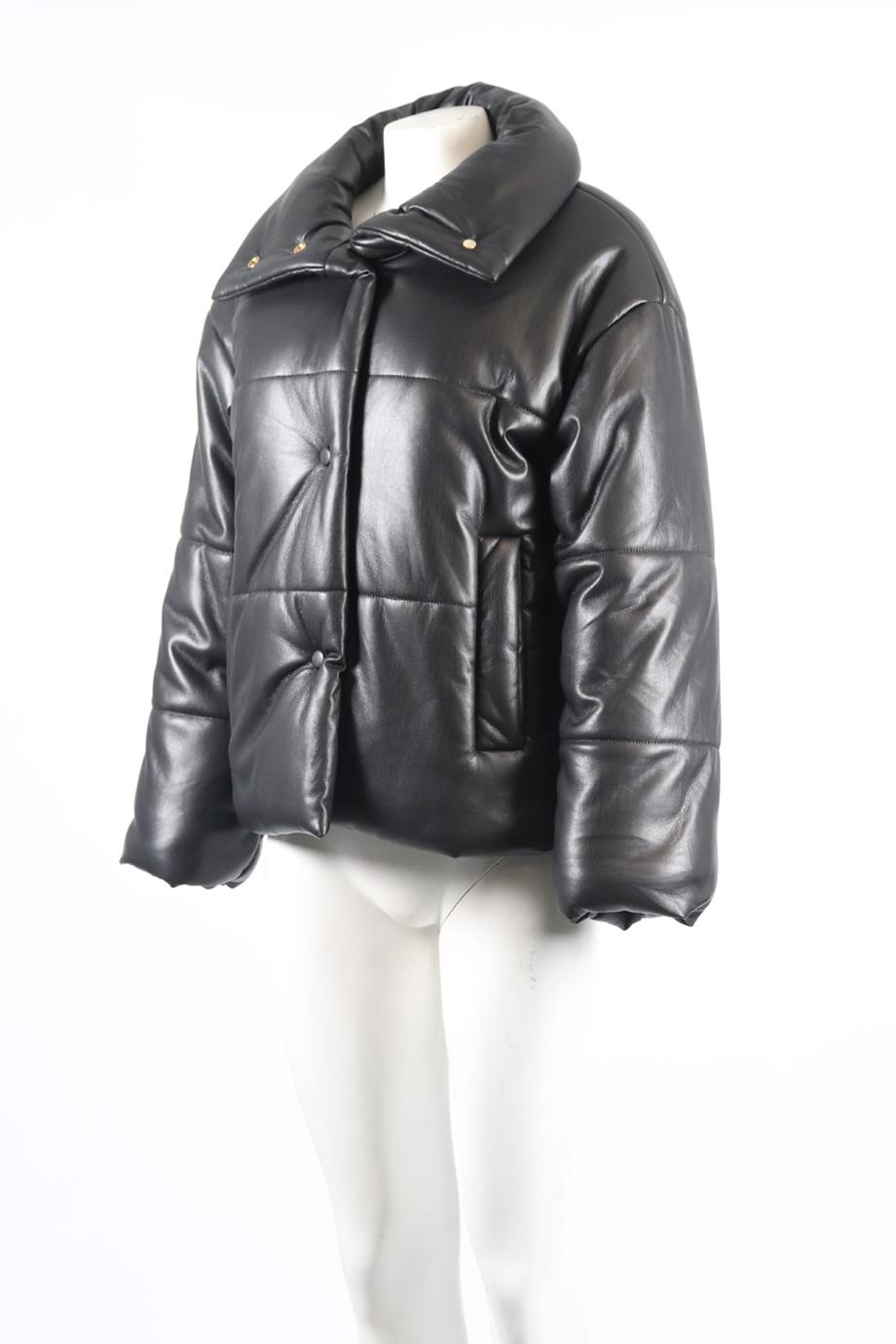 NANUSHKA QUILTED PADDED FAUX LEATHER JACKET SMALL