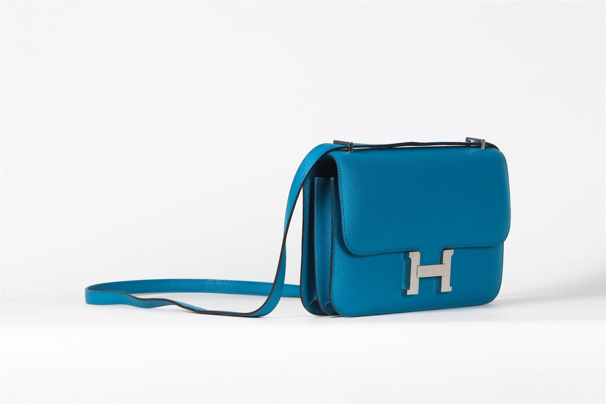 HERMÈS BLUE 2014 CONSTANCE ELAN EPSOM LEATHER SHOULDER BAG