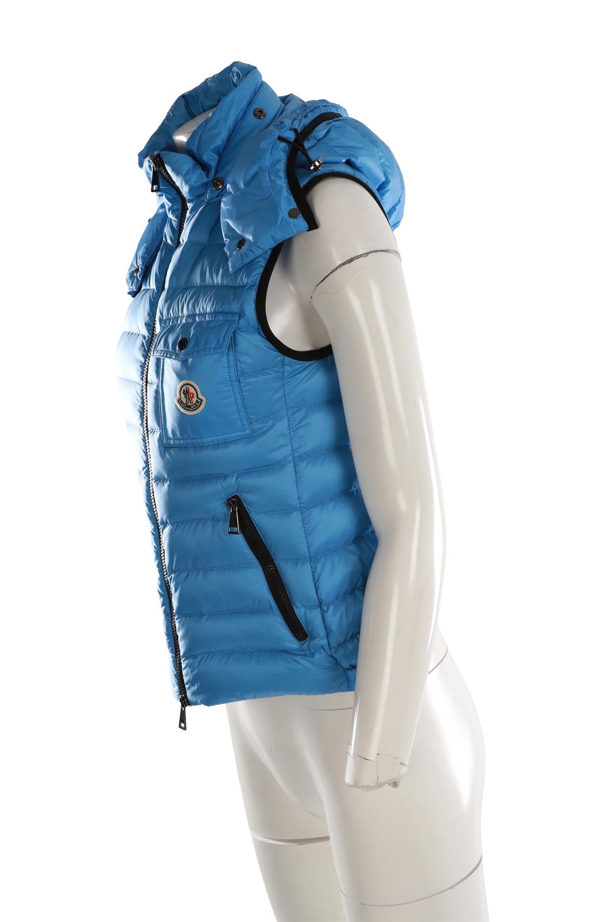 MONCLER BLUE PADDED DOWN GILET 0 UK 8