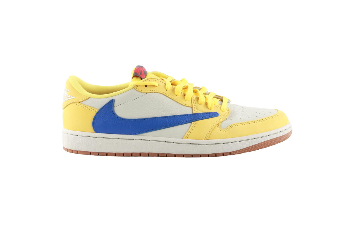 NIKE + TRAVIS SCOTT YELLOW MEN'S AIR JORDAN 1 CANARY/RACER BLUE SNEAKERS EU 47.5 UK 12 US 14.5
