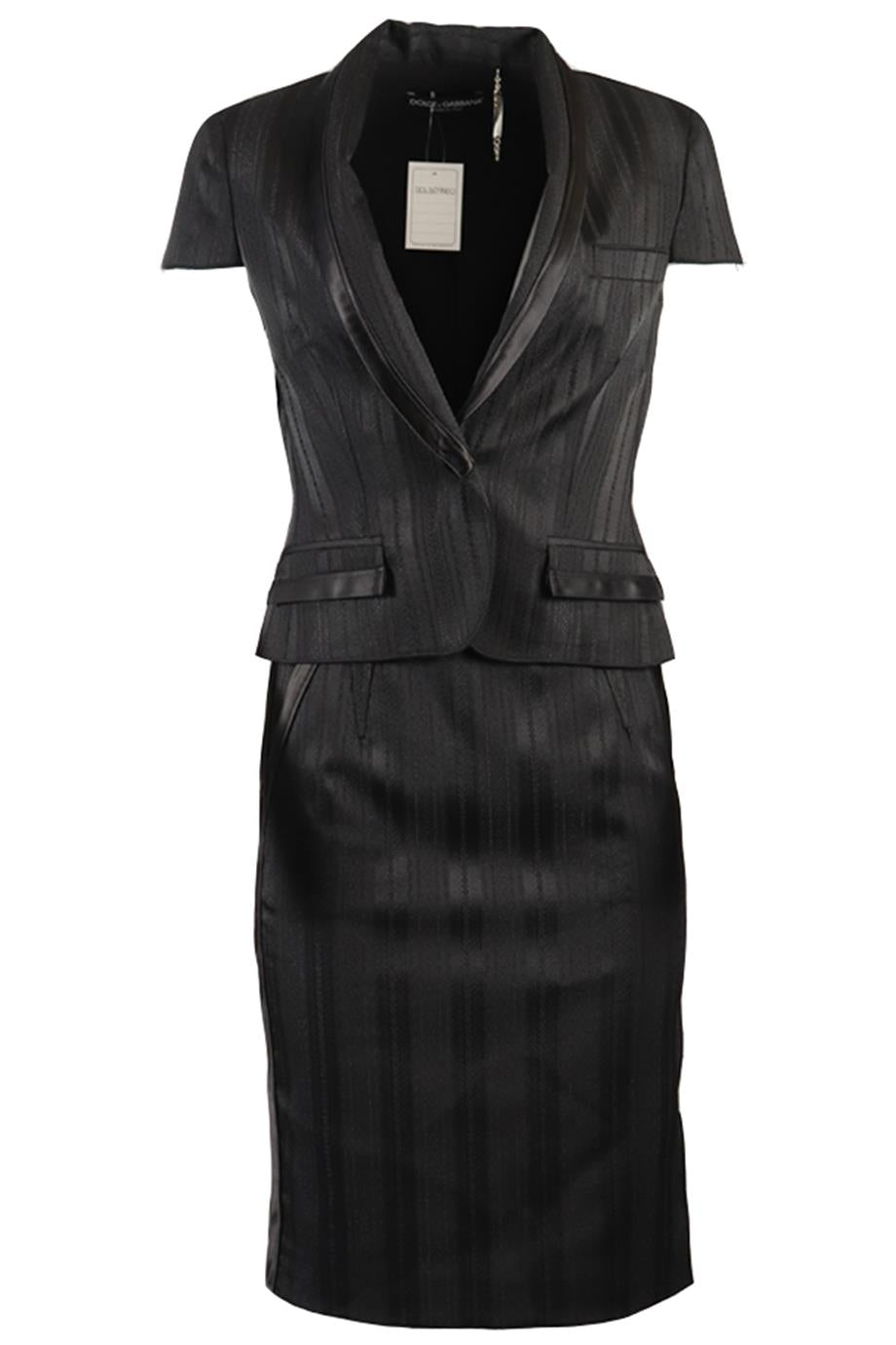 DOLCE & GABBANA SATIN SKIRT SUIT IT 40 UK 8