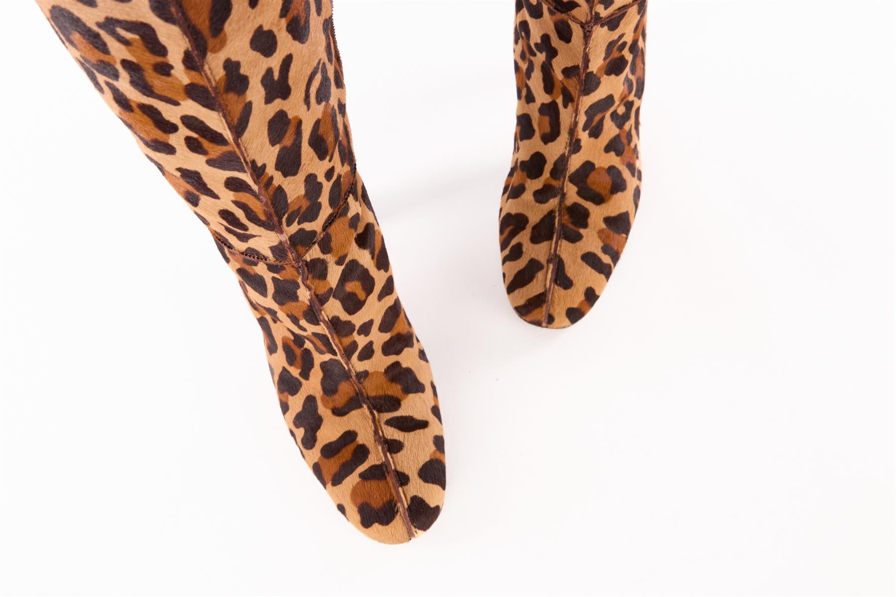 CHRISTIAN LOUBOUTIN BROWN CALF HAIR KNEE HIGH BOOTS EU 41 UK 8 US 10