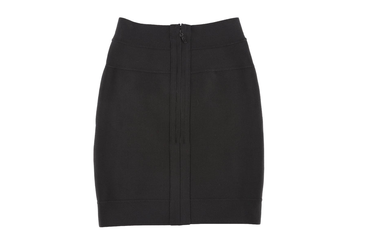 HERVE LEGER BLACK BANDAGE SKIRT XSMALL