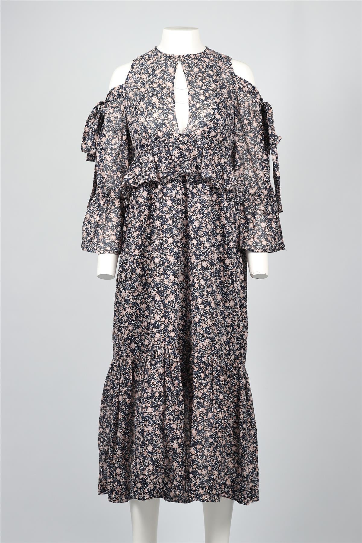 ROBERT RODRIGUEZ NAVY COTTON MAXI DRESS US 6 UK 10
