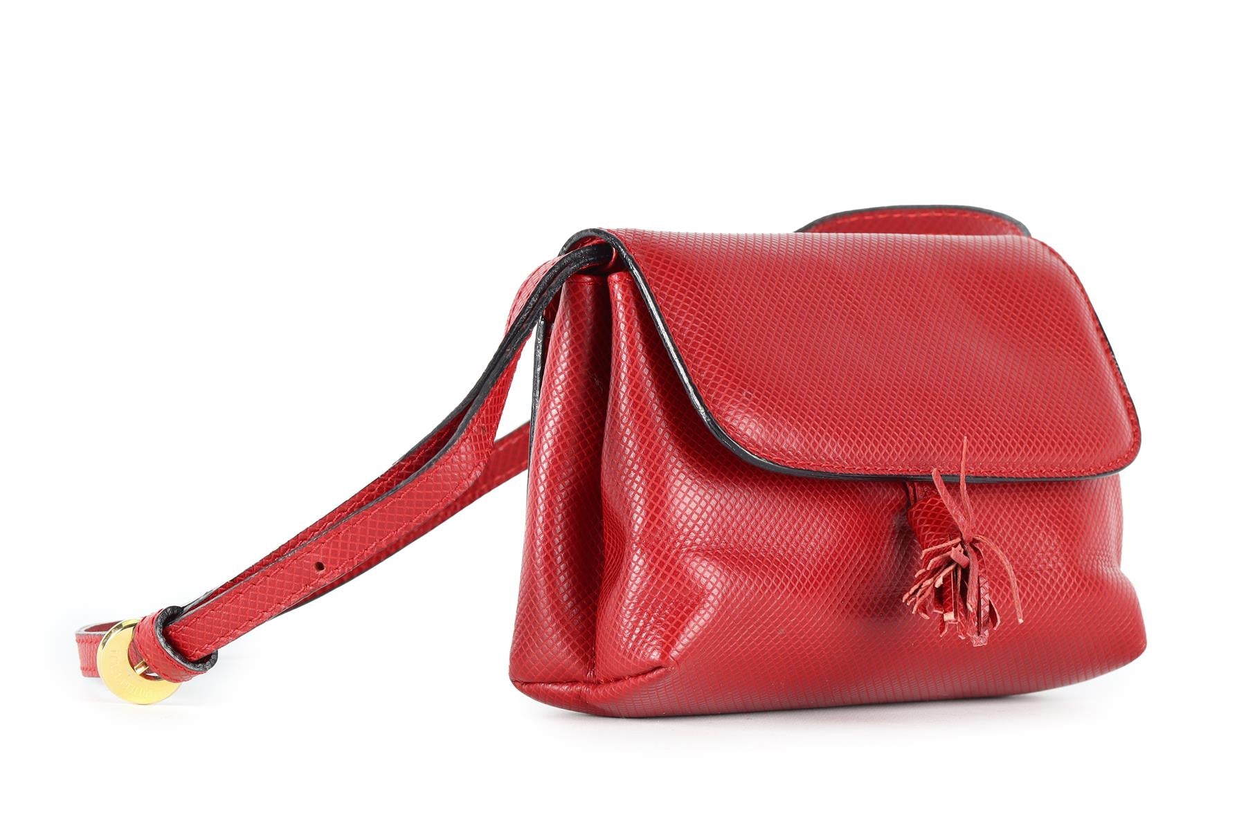 BOTTEGA VENETA RED LEATHER SHOULDER BAG