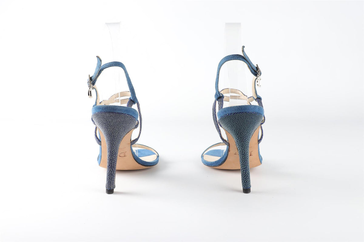 CHRISTIAN DIOR BLUE SUEDE SANDALS EU 36 UK 3 US 6