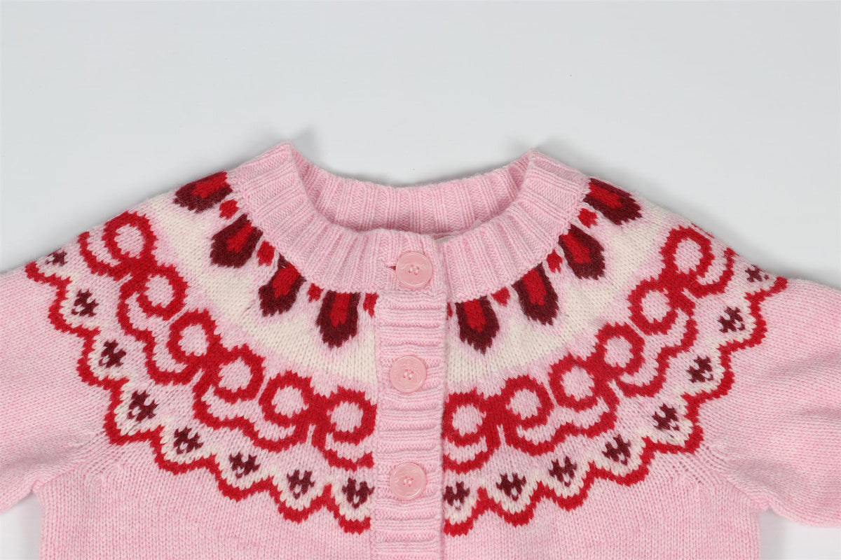 LOVESHACKFANCY PINK KIDS GIRLS CARDIGAN 4-5 YEARS