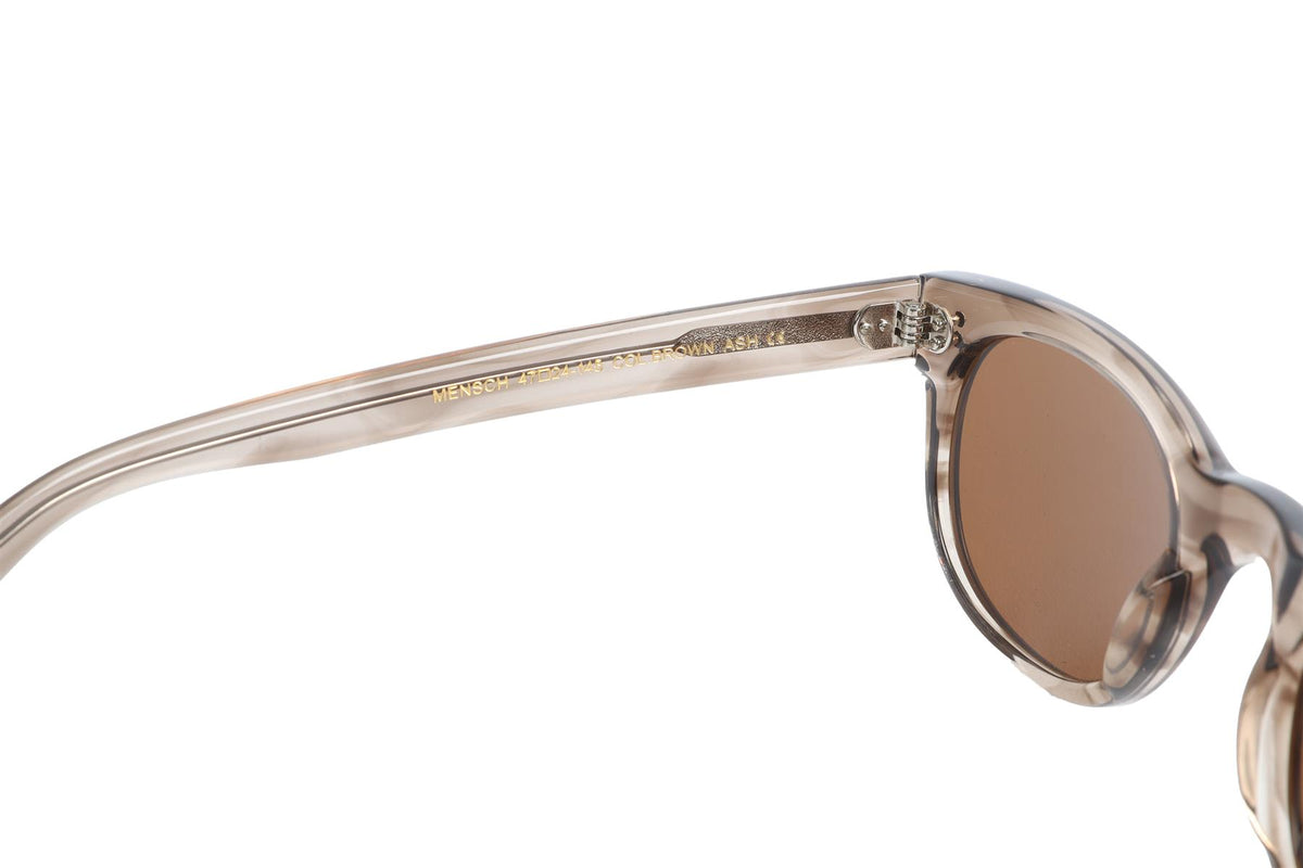 MOSCOT BROWN OVAL FRAME ACETATE SUNGLASSES