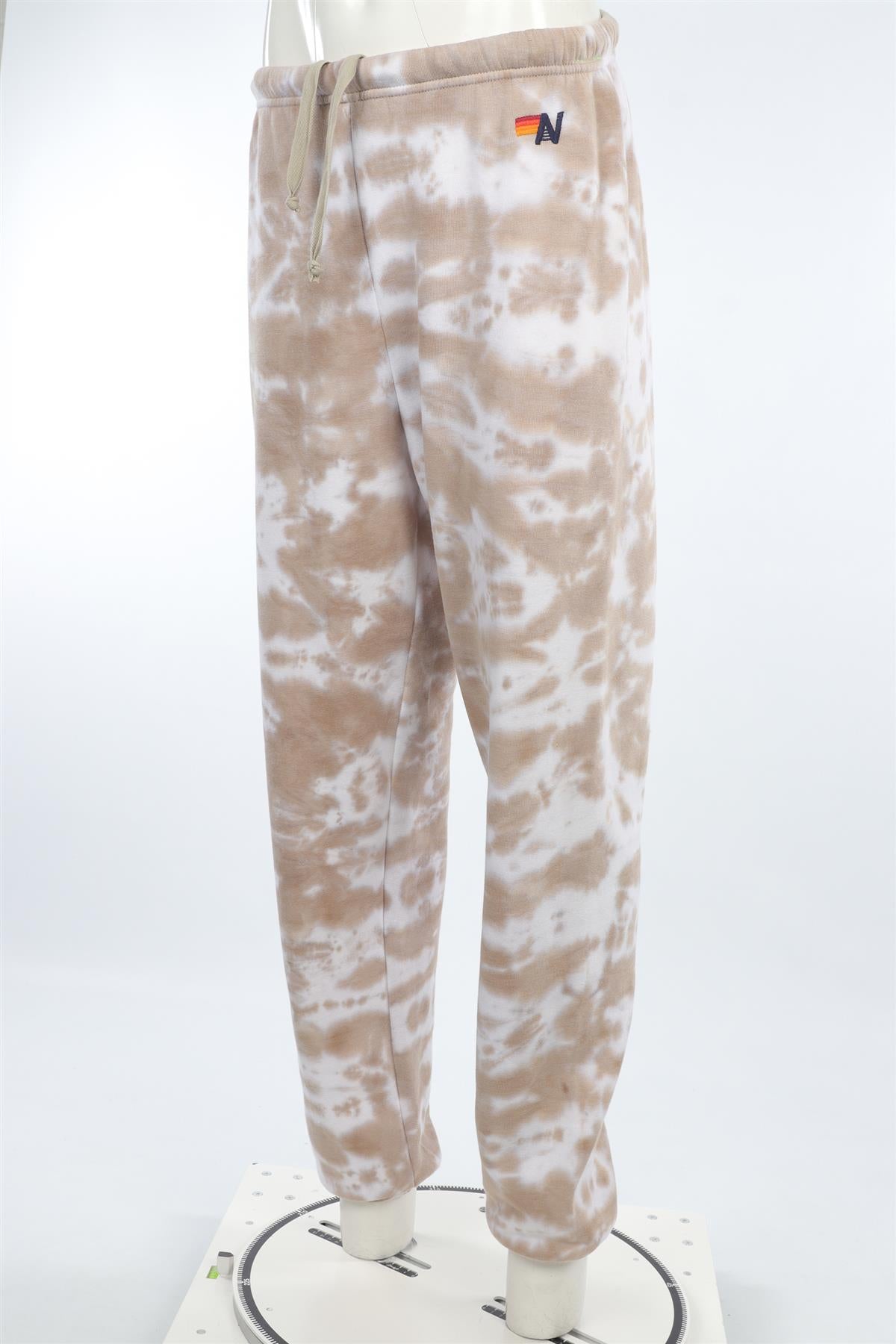 AVIATOR NATION BEIGE COTTON TRACK PANTS MEDIUM