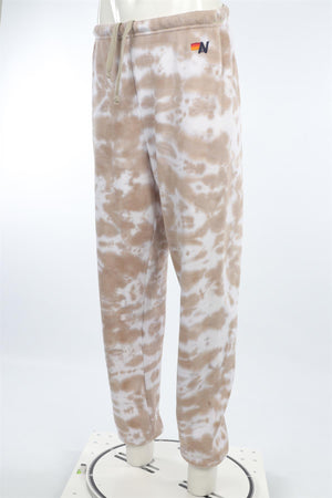 AVIATOR NATION BEIGE COTTON TRACK PANTS MEDIUM