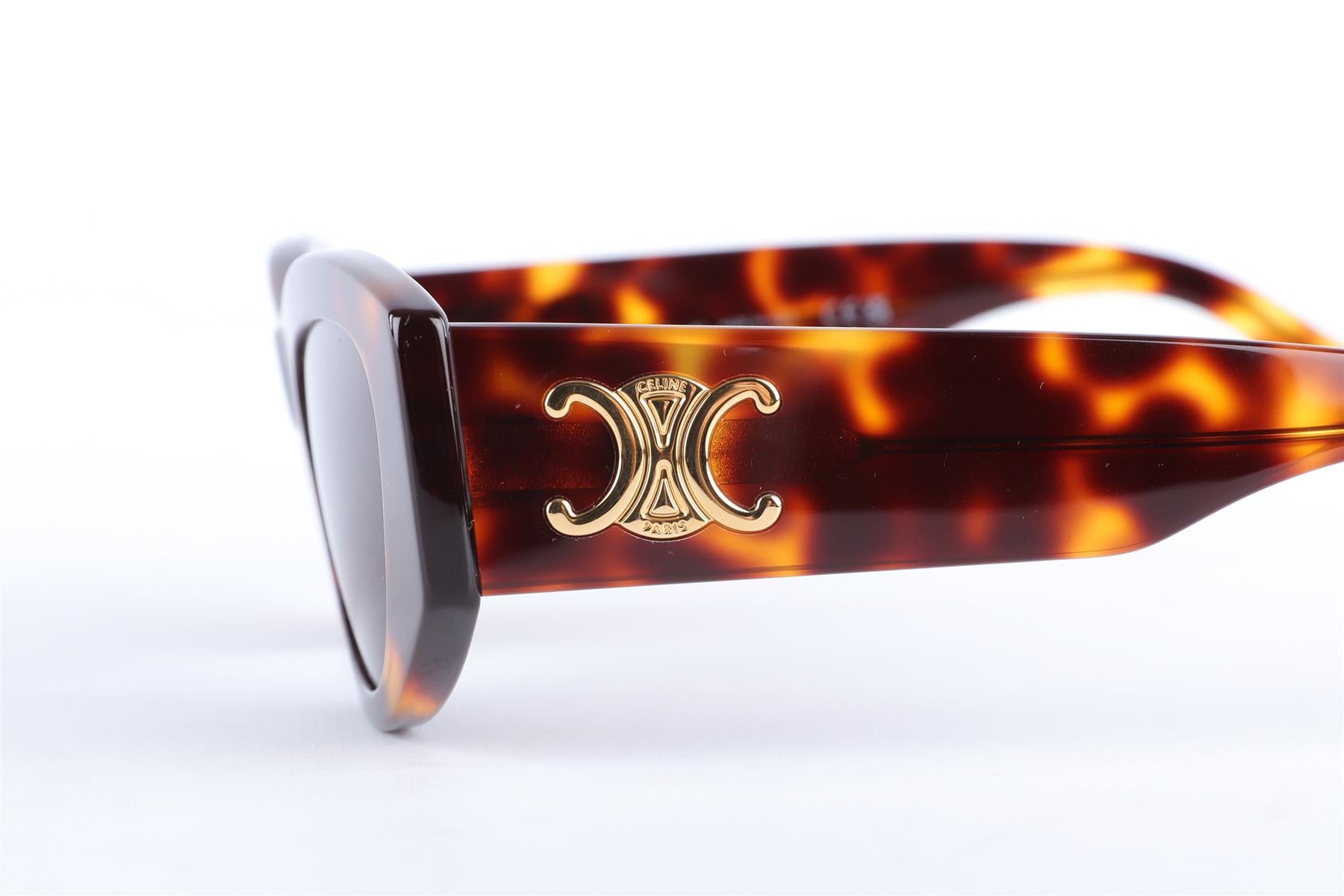 CELINE BROWN TRIOMPHE ACETATE SUNGLASSES