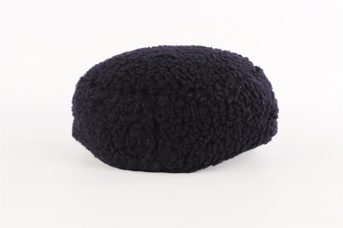 CHANEL NAVY 2018 FAUX SHEARLING CAP MEDIUM
