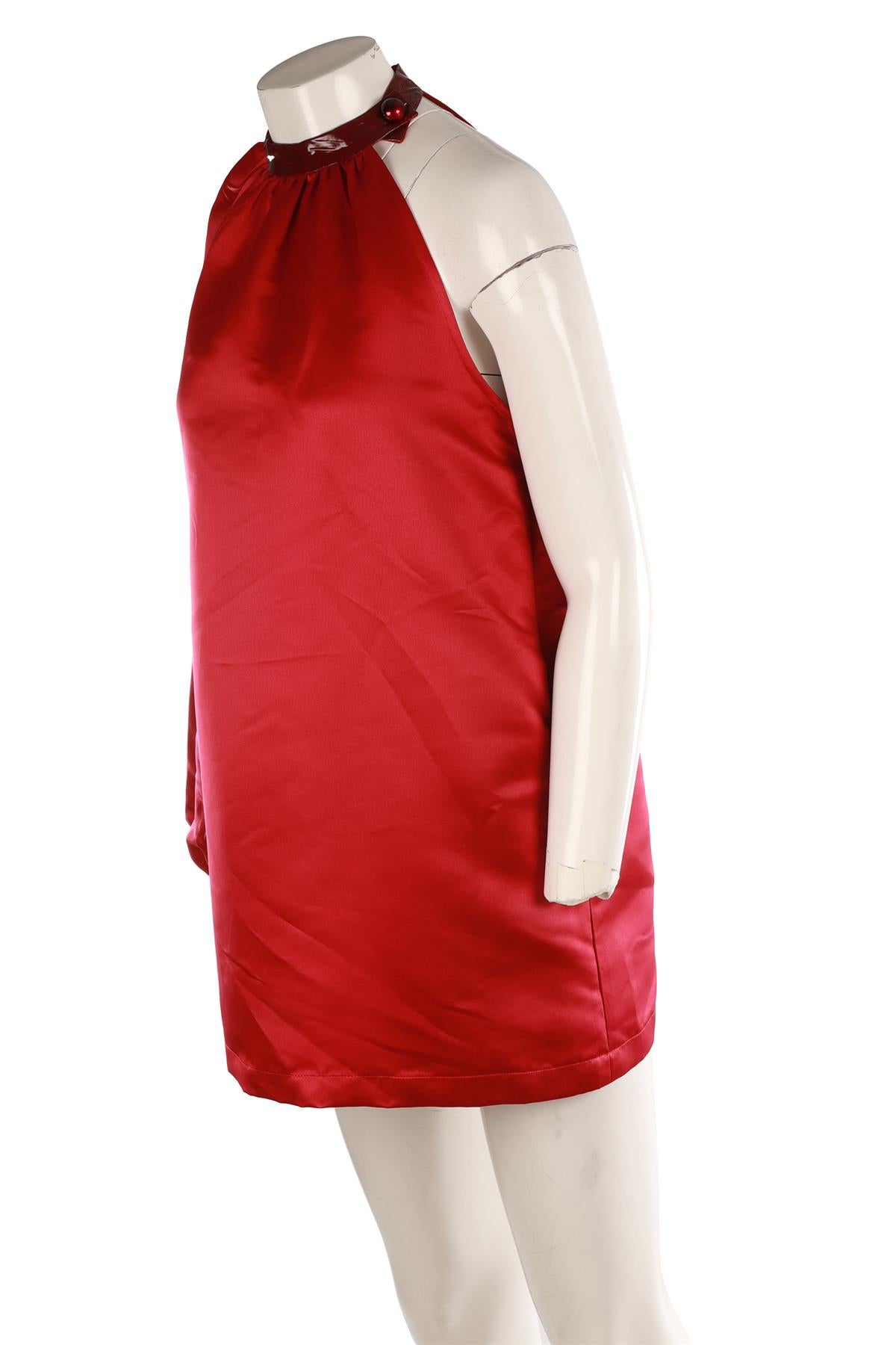 KIMBERLY GOLDSON PINK SATIN TOP MEDIUM