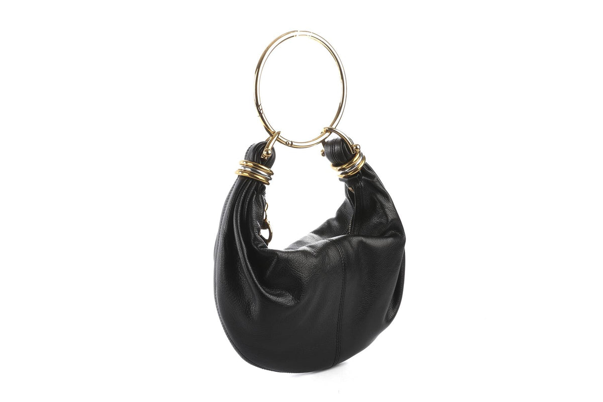 CHLOÉ BLACK BRACELET LEATHER SHOULDER BAG