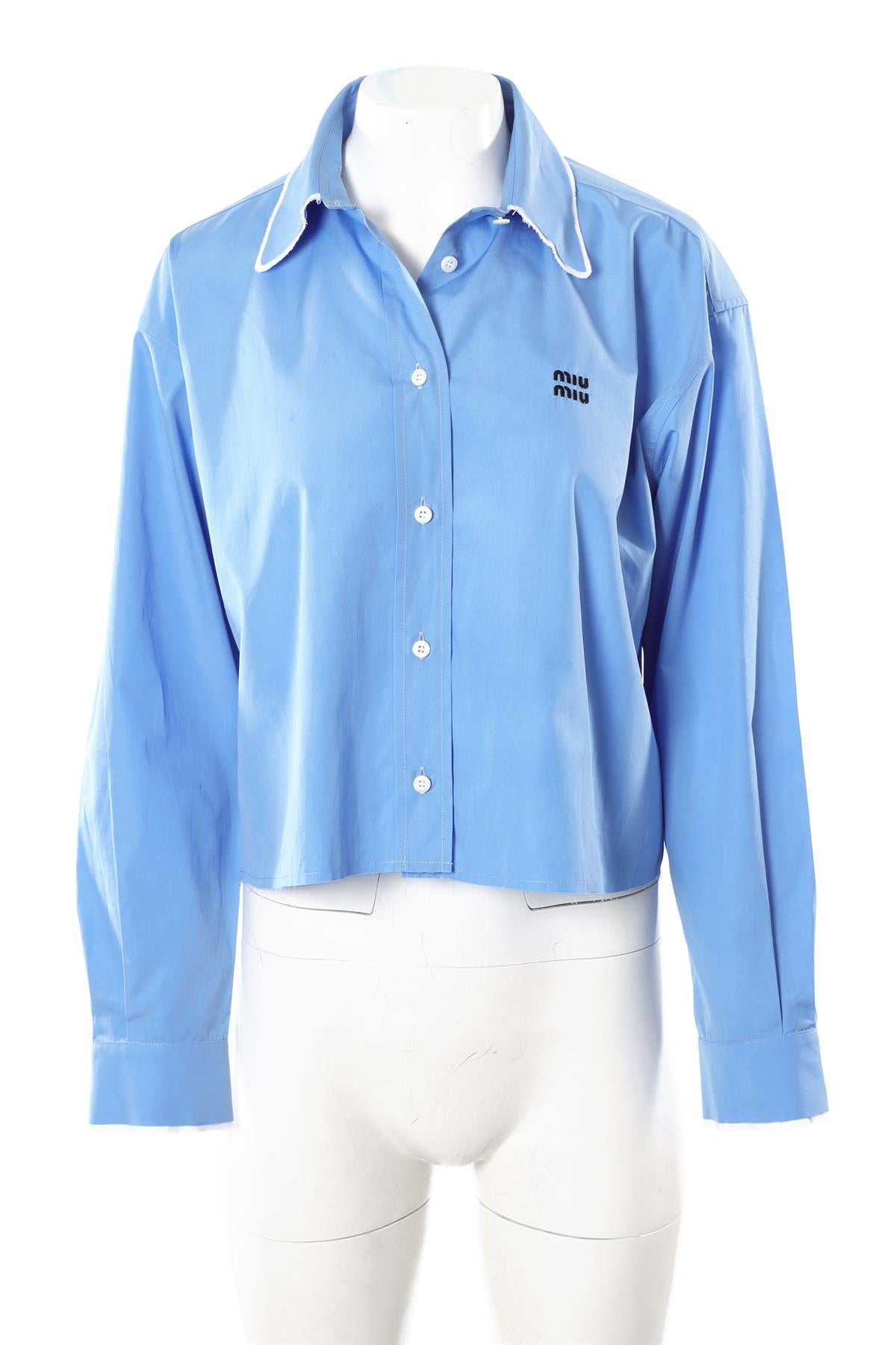 MIU MIU BLUE COTTON SHIRT IT 36 UK 4