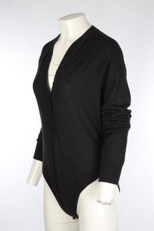 RAEY BLACK CASHMERE BODYSUIT SMALL