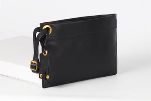 VALENTINO GARAVANI BLACK LEATHER CLUTCH