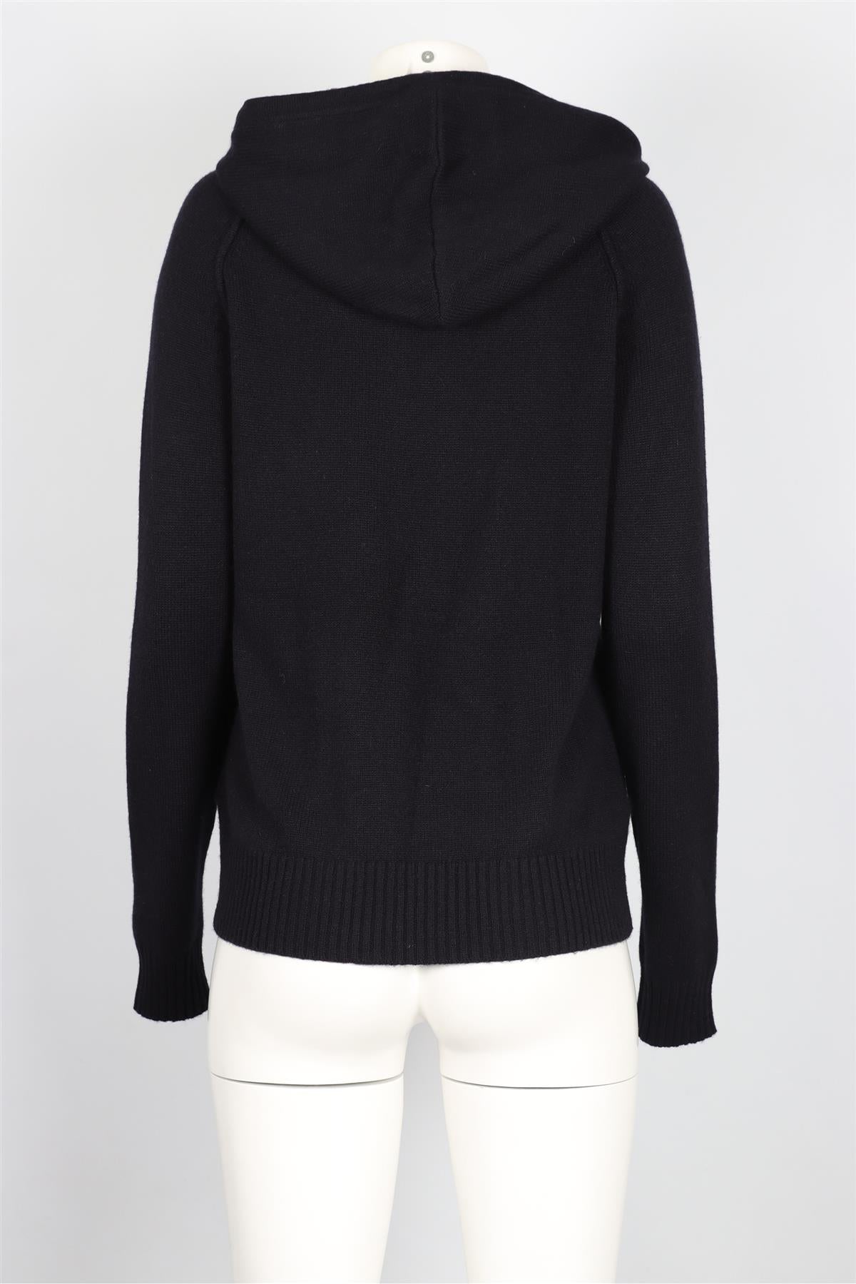 ALEX EAGLE SPORTING CLUB NAVY CASHMERE HOODIE SMALL