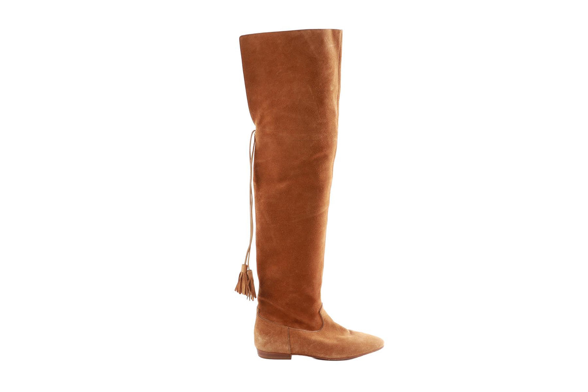 TAN SUEDE OVER THE KNEE BOOTS