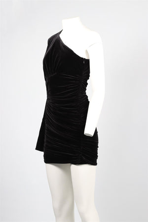 ALEXANDRE VAUTHIER BLACK VELVET MINI DRESS FR 38 UK 10