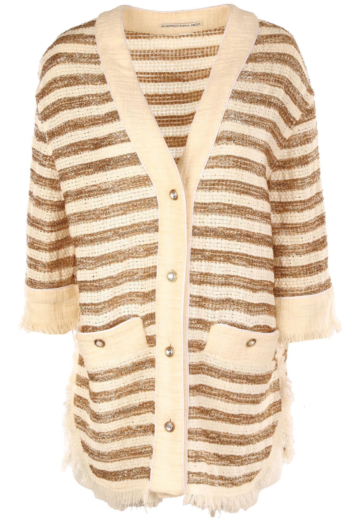 ALESSANDRA RICH GOLD COTTON JACKET IT 40 UK 8