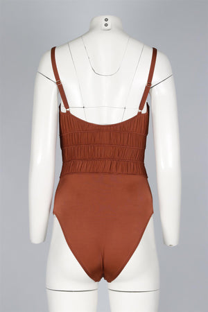 PEONY BROWN SWIMSUIT LARGE