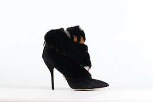 PAUL ANDREW RABBIT FUR AND SUEDE ANKLE BOOTS EU 38.5 UK 5.5 US 8.5