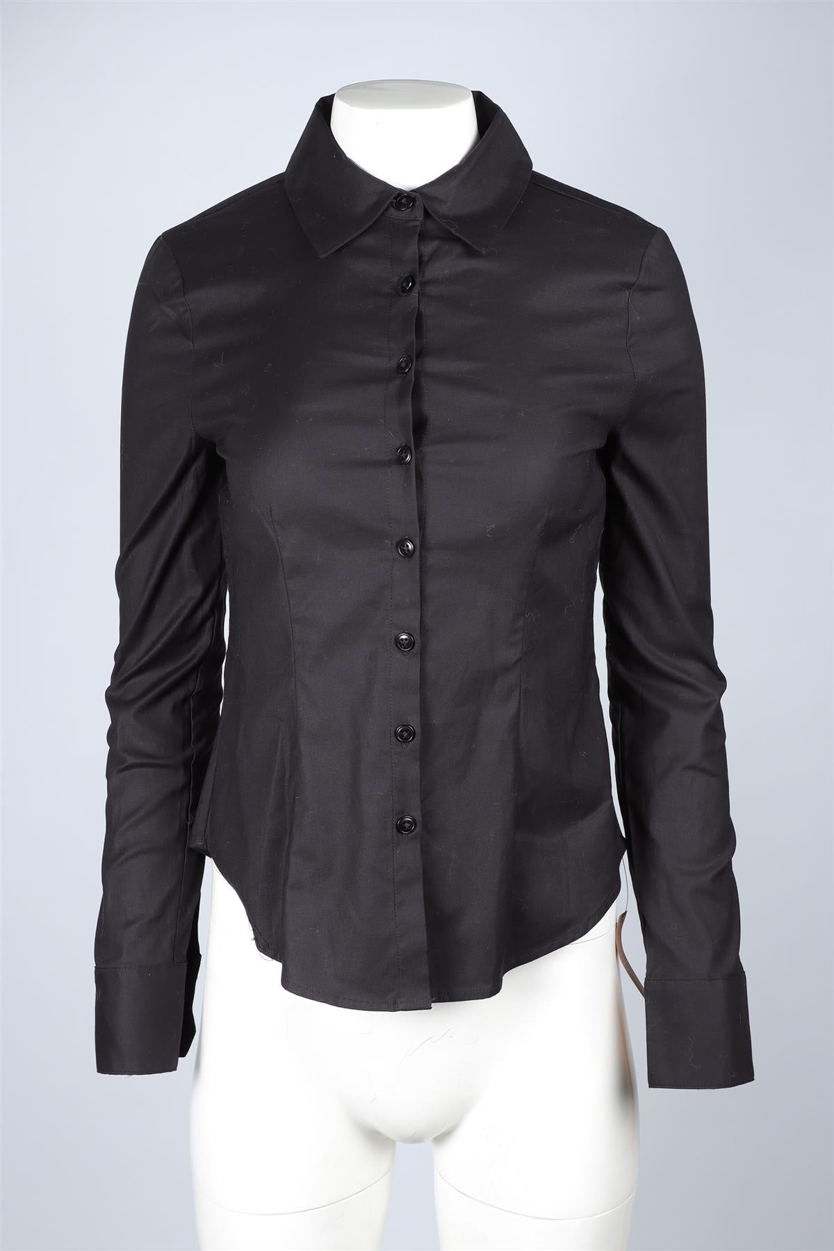 REFORMATION BLACK COTTON SHIRT US 2 UK 6