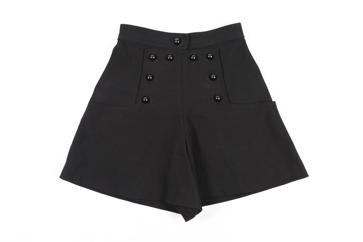 ISABEL MARANT BLACK WOOL SHORTS FR 36 UK 8