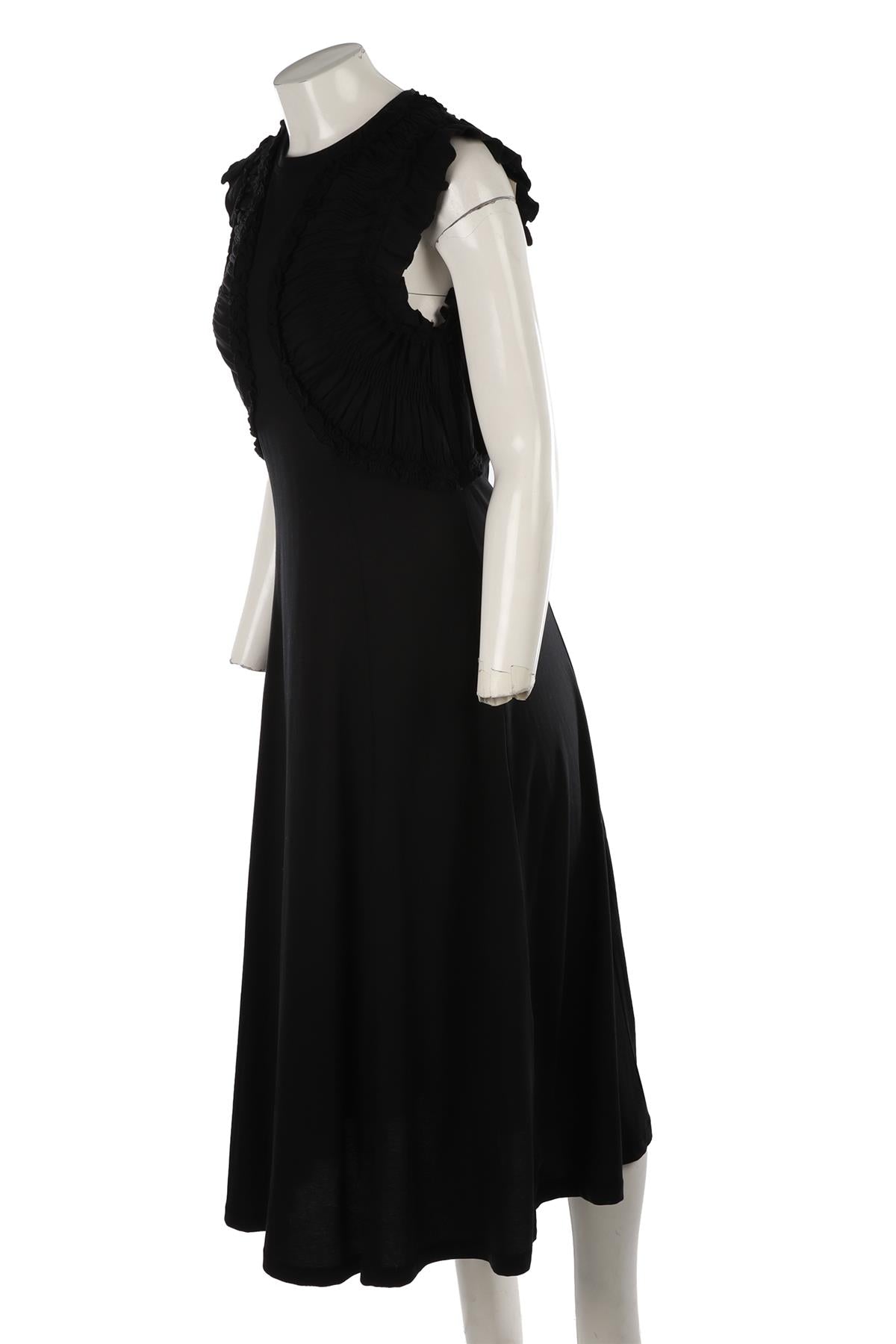 BLACK JERSEY MIDI DRESS
