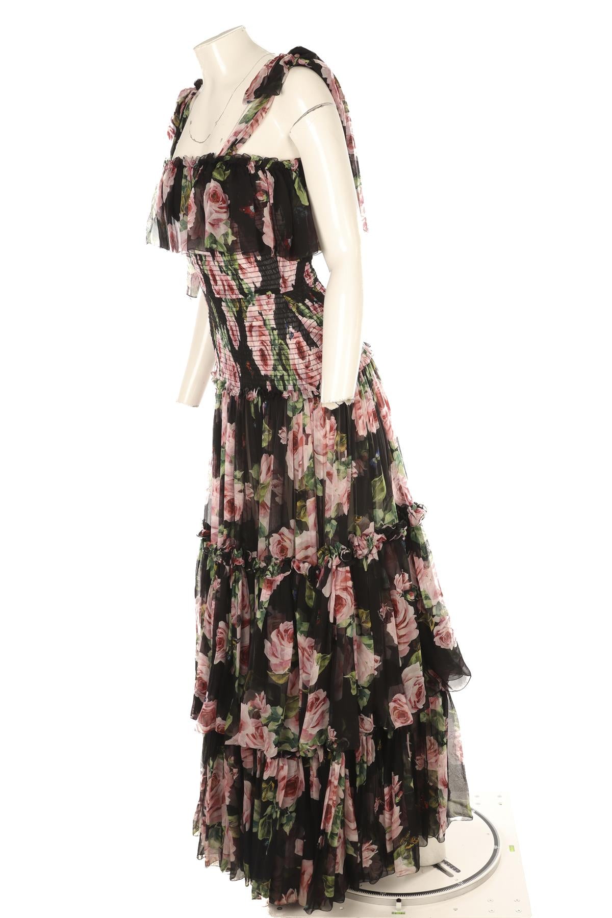 DOLCE & GABBANA MULTI SILK MAXI DRESS IT 40 UK 8