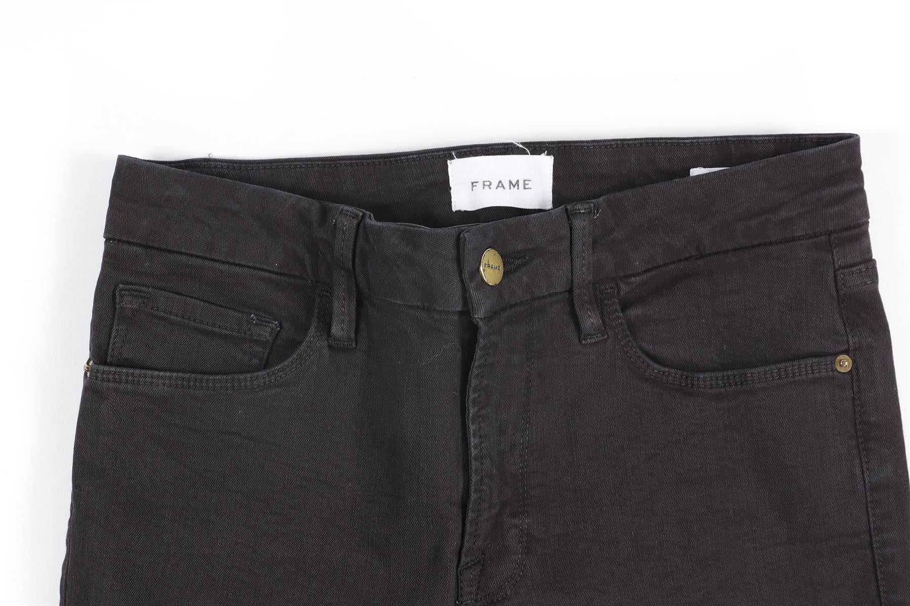 FRAME BLACK HIGH RISE STRAIGHT LEG JEANS W28 UK 10